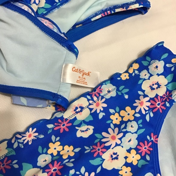 Cat & Jack Girls Two-piece Biquini Swimwear Size XL14 - Picture 10 of 10